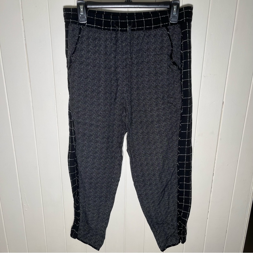 Madewell Black & White Checkered Drawstring Pants